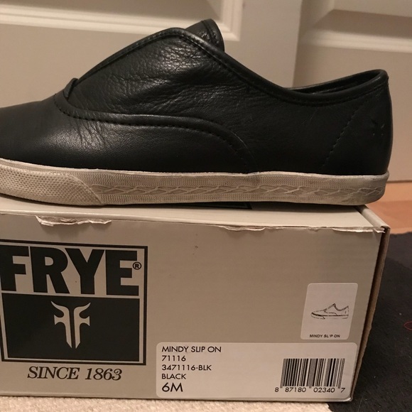 Frye Mindy Slip On Black Leather Size 6 - Picture 7 of 7